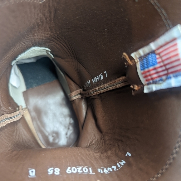 Larry Mahan Cognac Brown Smooth Ostrich Leather Cowboy Boots Men's Sz 8.5B. Grea - Picture 10 of 13